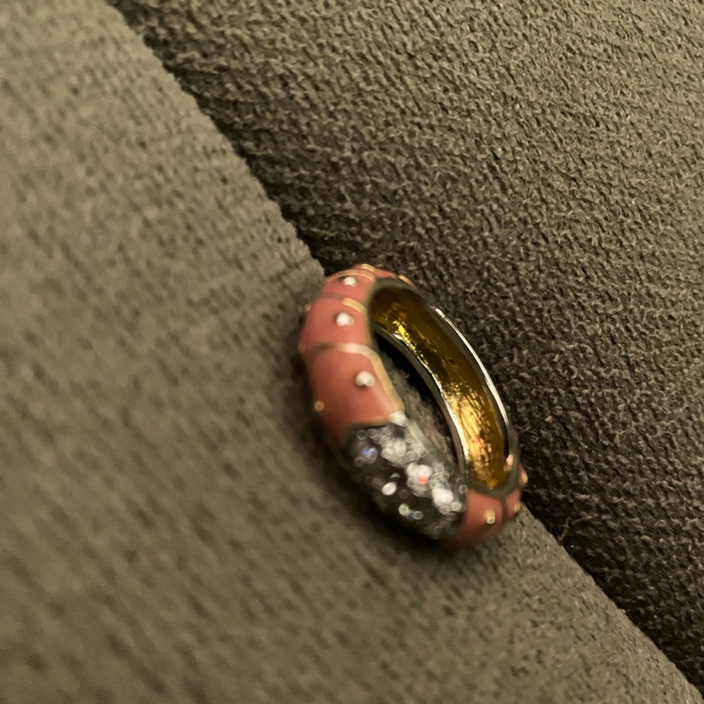 Peach and Silver Women's Ring